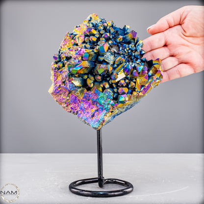 Kristall-Aura-Amethyst auf Ständer – 1461,37 g