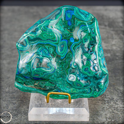 Botryoidaler Chrysokolla, Malachit und Azurit, sehr selten - 766,47g