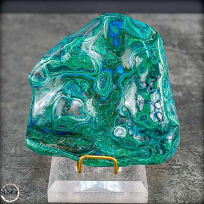 Botryoidaler Chrysokolla, Malachit und Azurit, sehr selten - 766,47g