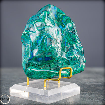 Botryoidaler Chrysokolla, Malachit und Azurit, sehr selten - 766,47g