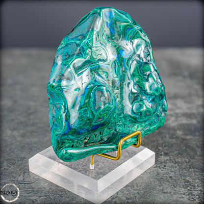 Botryoidaler Chrysokolla, Malachit und Azurit, sehr selten - 766,47g