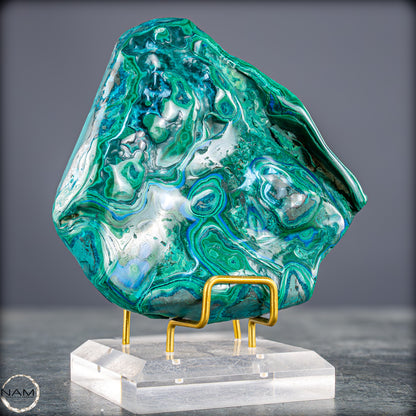 Botryoidaler Chrysokolla, Malachit und Azurit, sehr selten - 766,47g