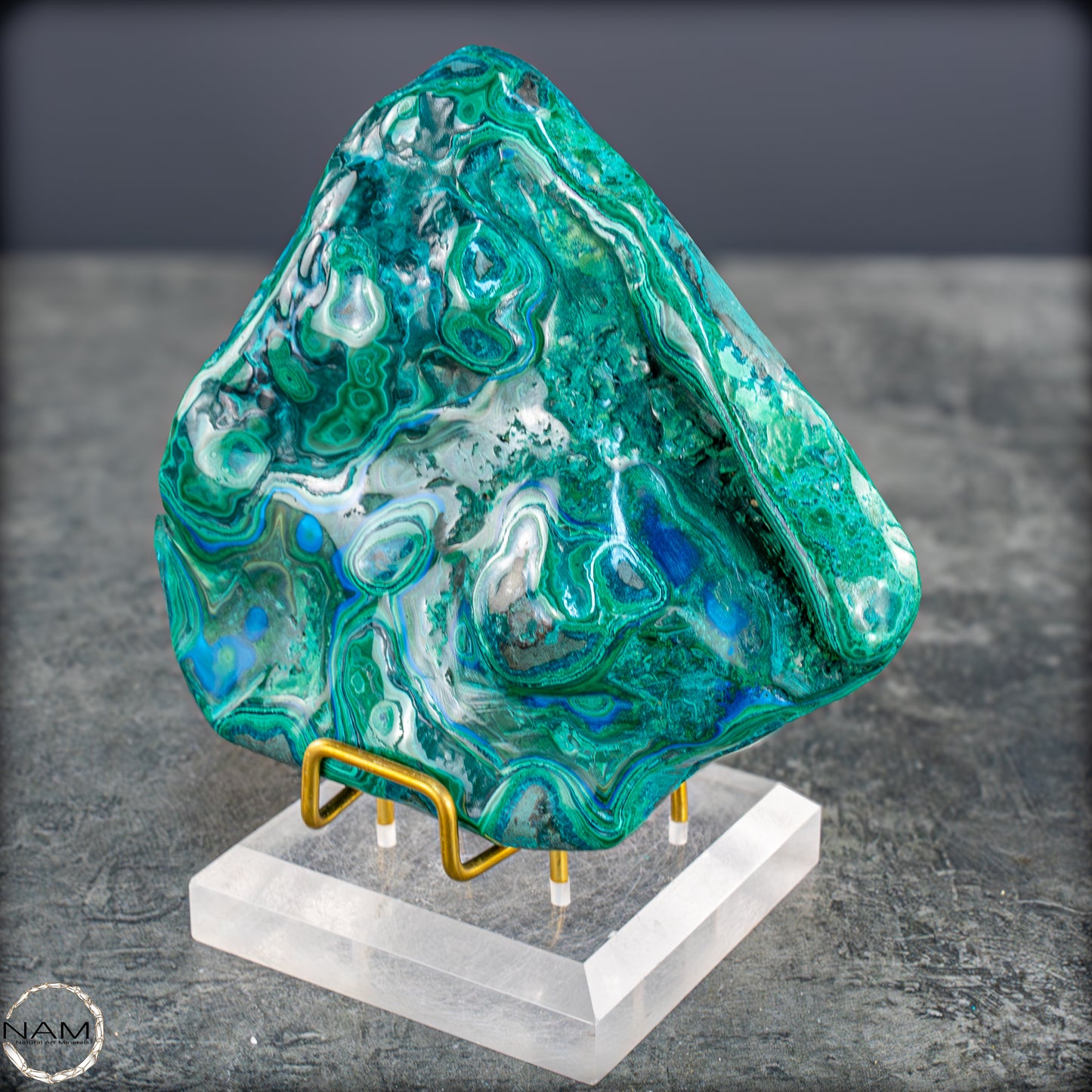 Botryoidaler Chrysokolla, Malachit und Azurit, sehr selten - 766,47g