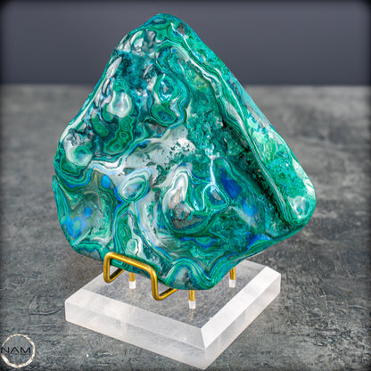 Botryoidaler Chrysokolla, Malachit und Azurit, sehr selten - 766,47g