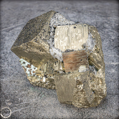 Natürliche Pyrit, Quarz und Galena Kristallcluster - 1231,93g
