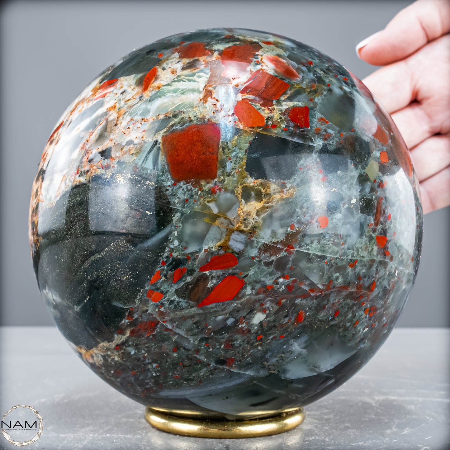 Natürliche Drachenblut-Jaspis Kugel aus Afrika - 5000,91 g