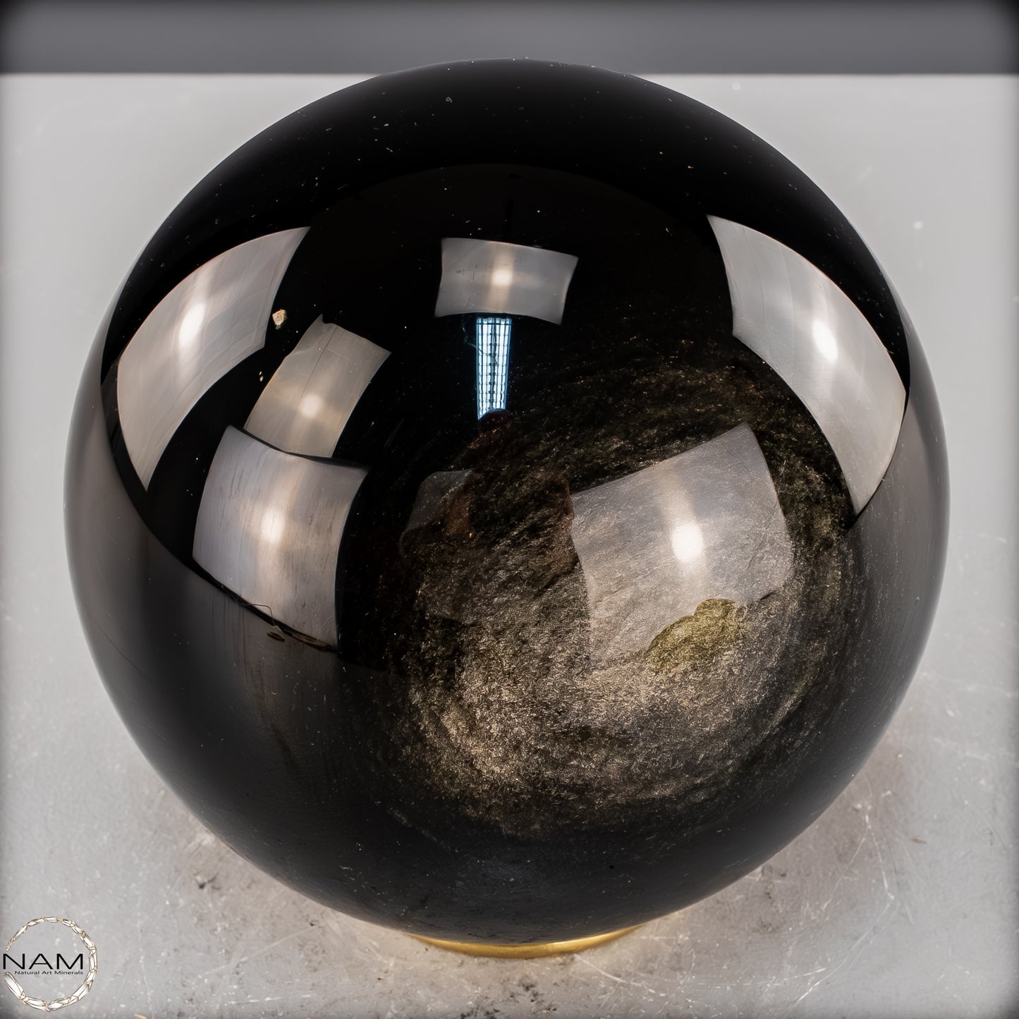 Natürliche Schwarze Schimmernde Obsidian Kristall-Kugel - 3054,17 g