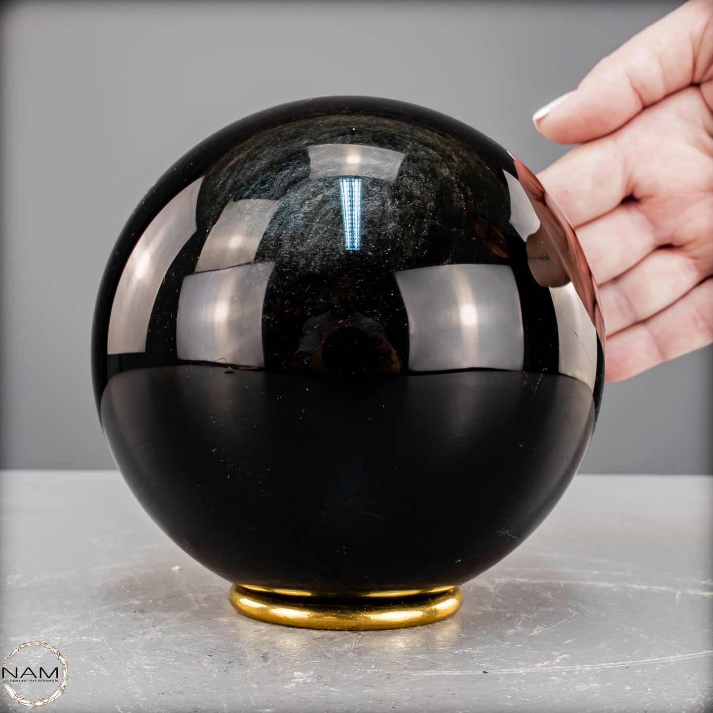 Natürliche Schwarze Schimmernde Obsidian Kristall-Kugel - 3054,17 g