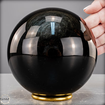 Natürliche Schwarze Schimmernde Obsidian Kristall-Kugel - 3054,17 g