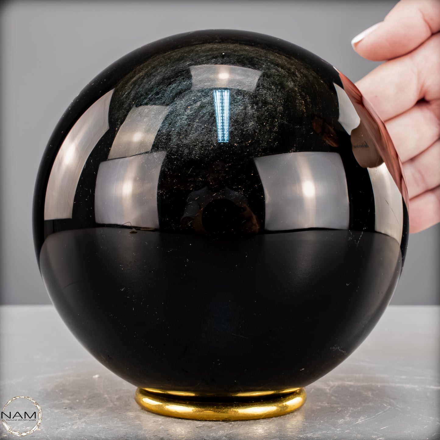 Natürliche Schwarze Schimmernde Obsidian Kristall-Kugel - 3054,17 g