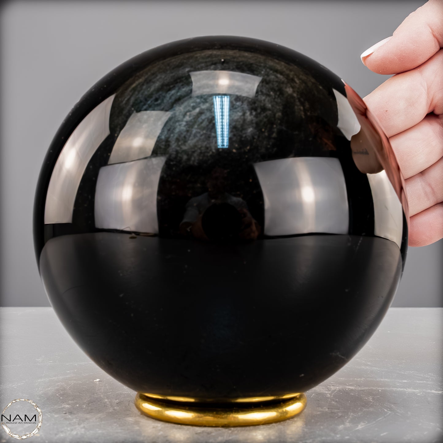 Natürliche Schwarze Schimmernde Obsidian Kristall-Kugel - 3054,17 g