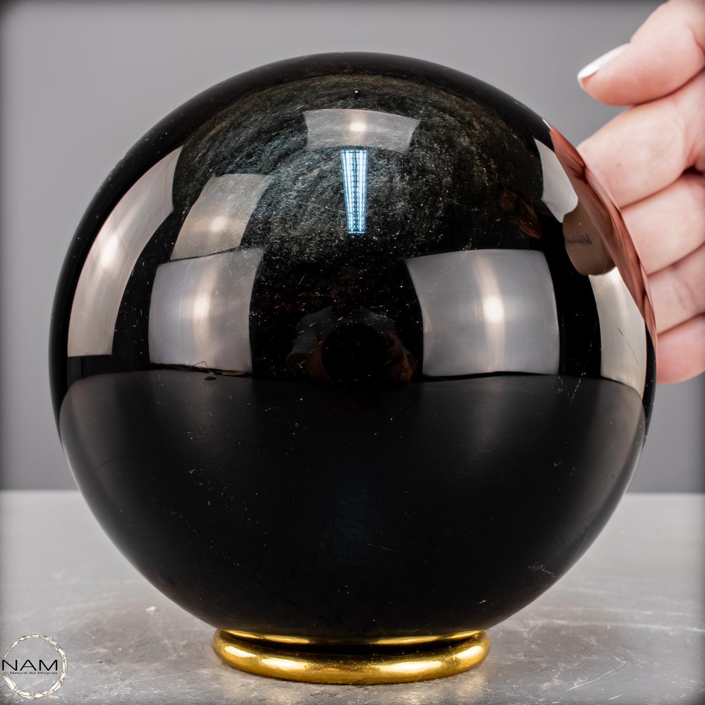 Natürliche Schwarze Schimmernde Obsidian Kristall-Kugel - 3054,17 g