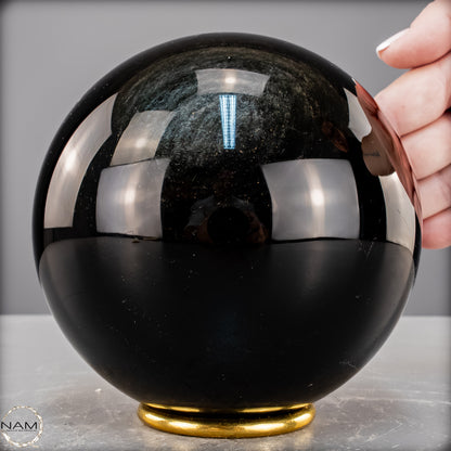 Natürliche Schwarze Schimmernde Obsidian Kristall-Kugel - 3054,17 g