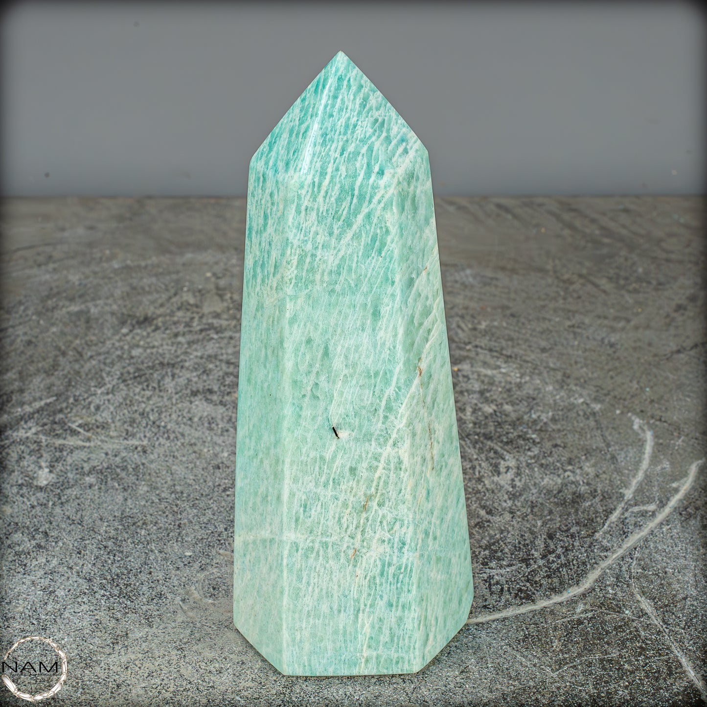 Natürlicher Funkelnder Amazonit Kristall-Obelisk - 761,43g