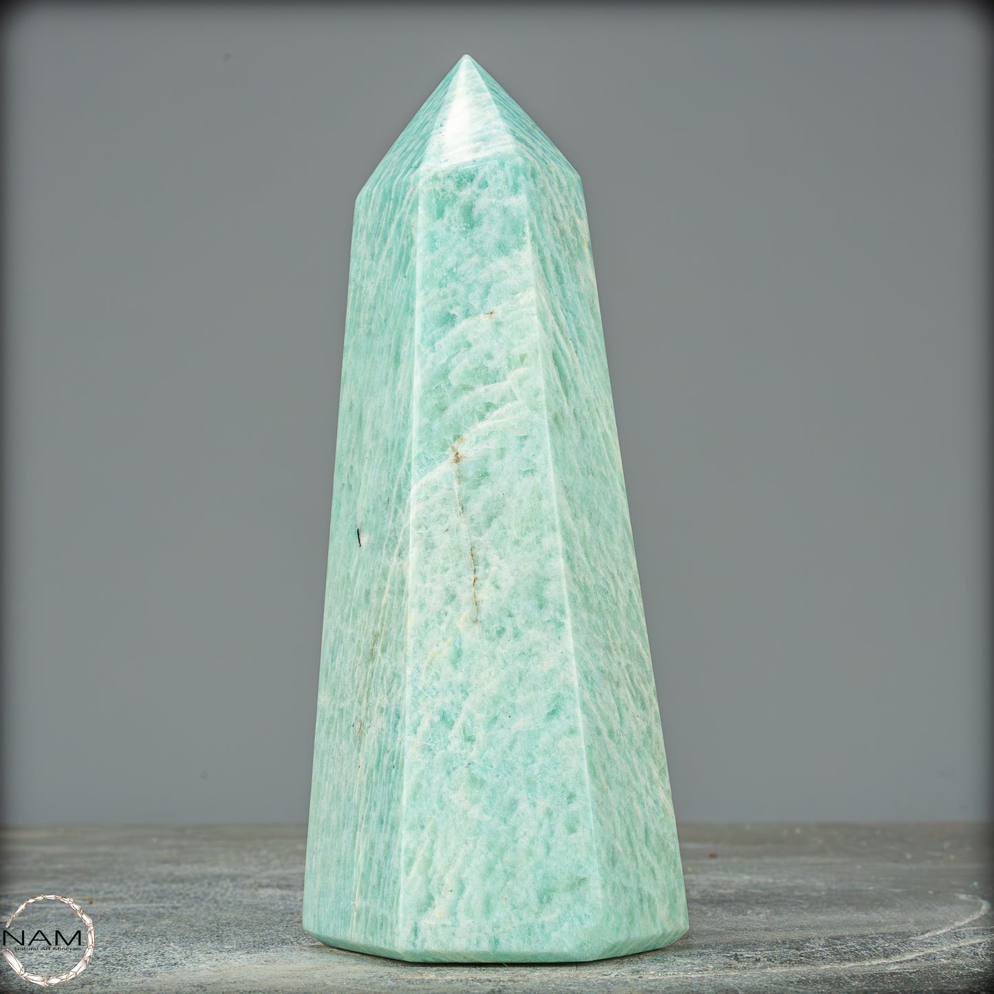 Natürlicher Funkelnder Amazonit Kristall-Obelisk - 761,43g