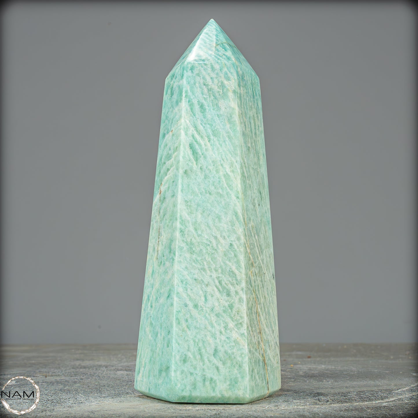 Natürlicher Funkelnder Amazonit Kristall-Obelisk - 761,43g
