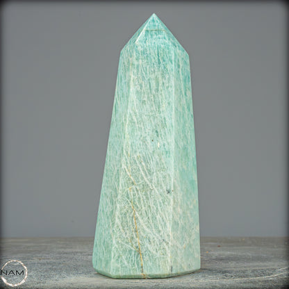 Natürlicher Funkelnder Amazonit Kristall-Obelisk - 761,43g