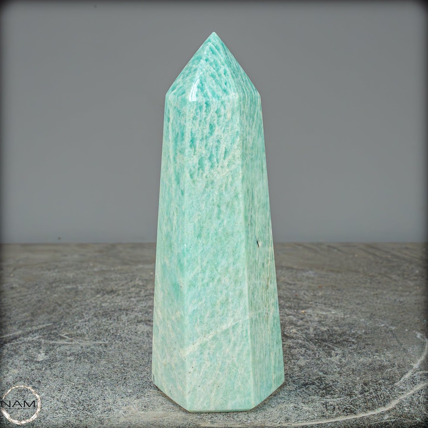 Natürlicher Funkelnder Amazonit Kristall-Obelisk - 761,43g