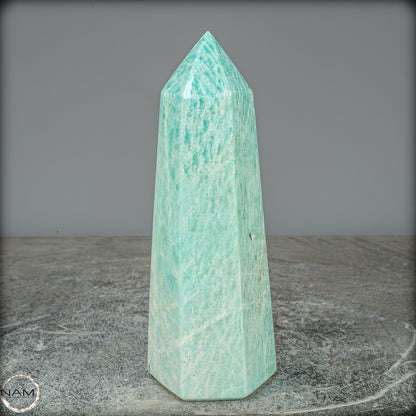 Natürlicher Funkelnder Amazonit Kristall-Obelisk - 761,43g