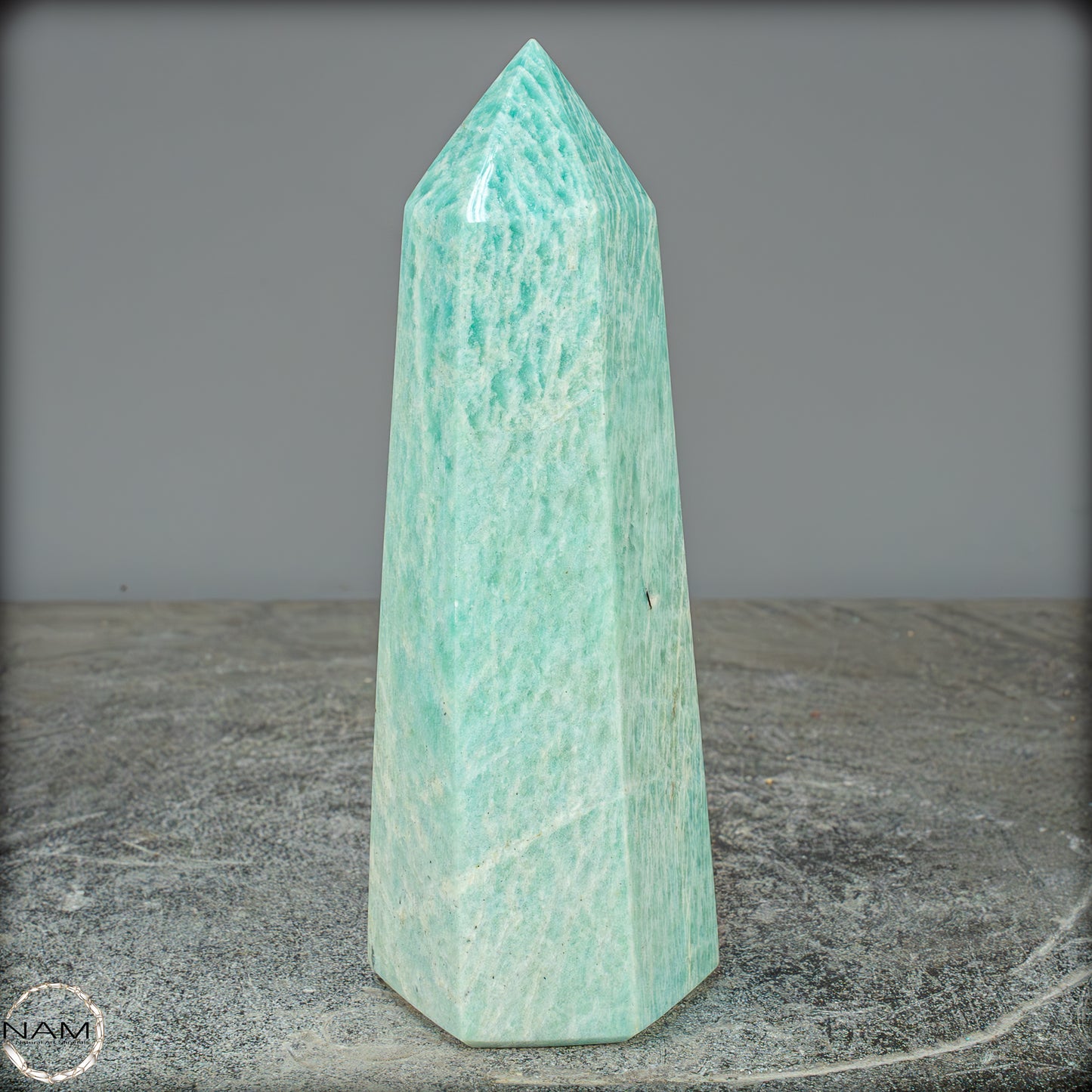 Natürlicher Funkelnder Amazonit Kristall-Obelisk - 761,43g