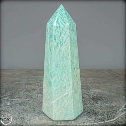 Natürlicher Funkelnder Amazonit Kristall-Obelisk - 761,43g
