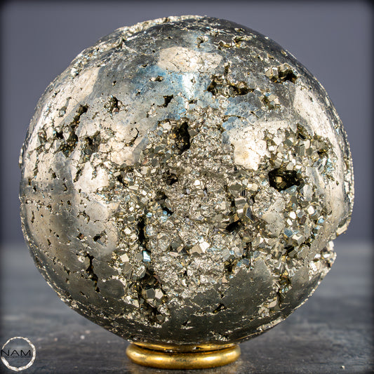 Natürliche Dekorative Pyrit-Kristall Kugel / Druse - 1032,08g - 78,5mm