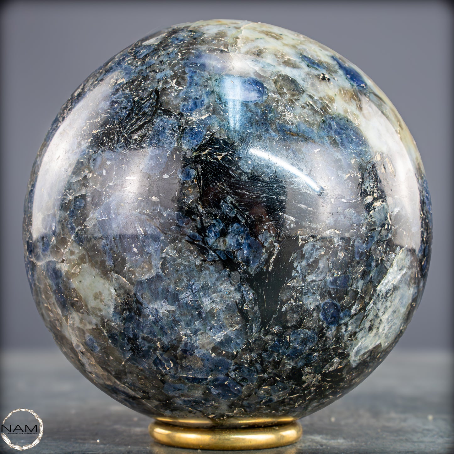 Natürliche Blaue Cordierit-Kristall Kugel, Spitzenqualität - 1727,04g - 120mm