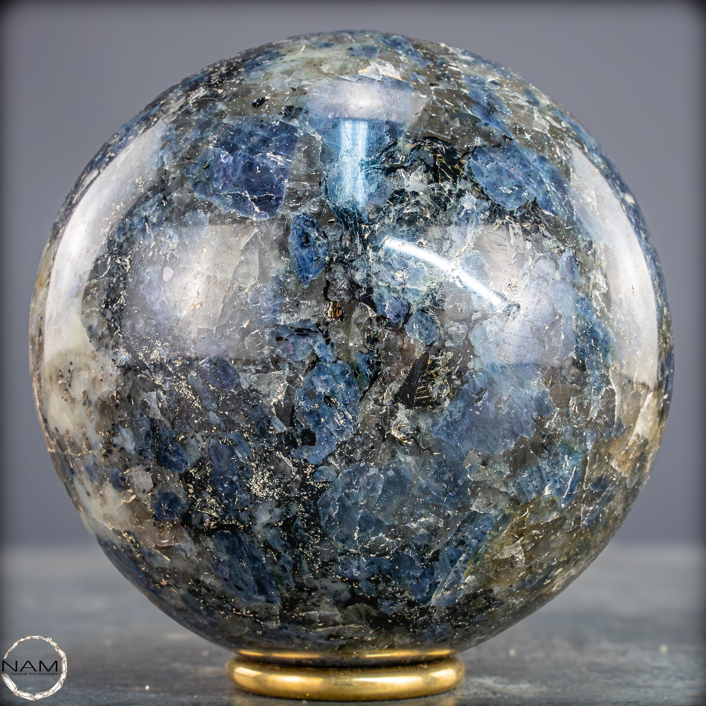 Natürliche Blaue Cordierit-Kristall Kugel, Spitzenqualität - 1727,04g - 120mm