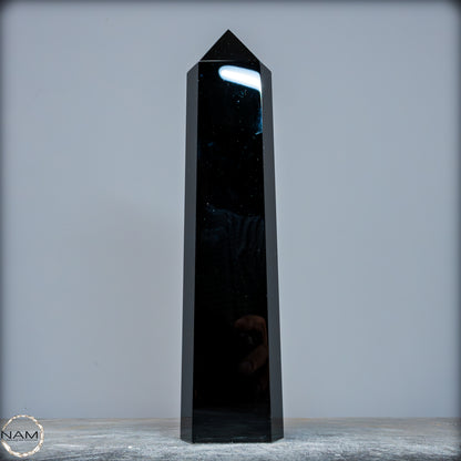 Natürliche Schwarze Obsidian Kristall-Obelisk - 1195,81g