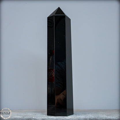Natürliche Schwarze Obsidian Kristall-Obelisk - 1195,81g