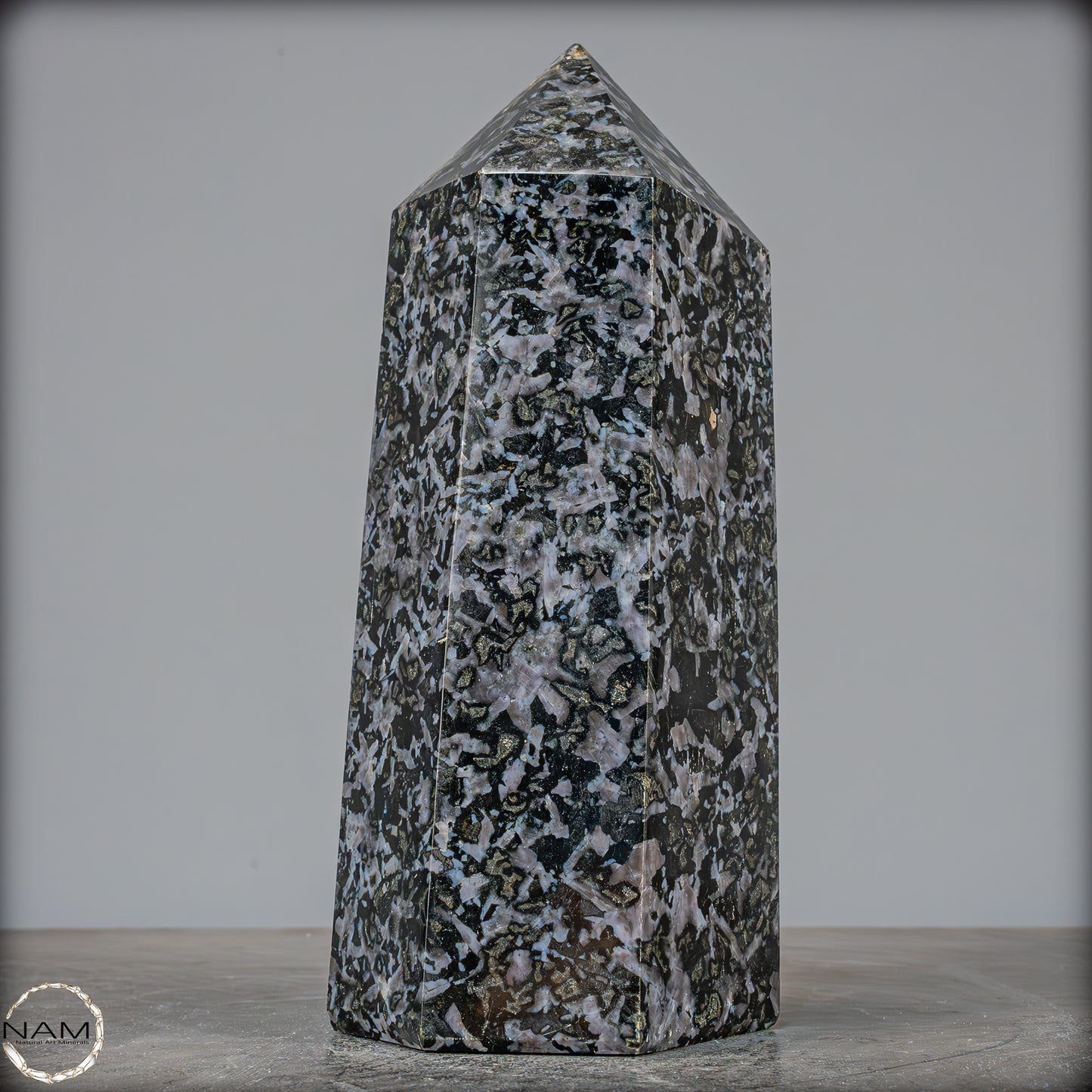 Natürlicher Merlinit (Gabbro) Kristall Obelisk - 2500,93g