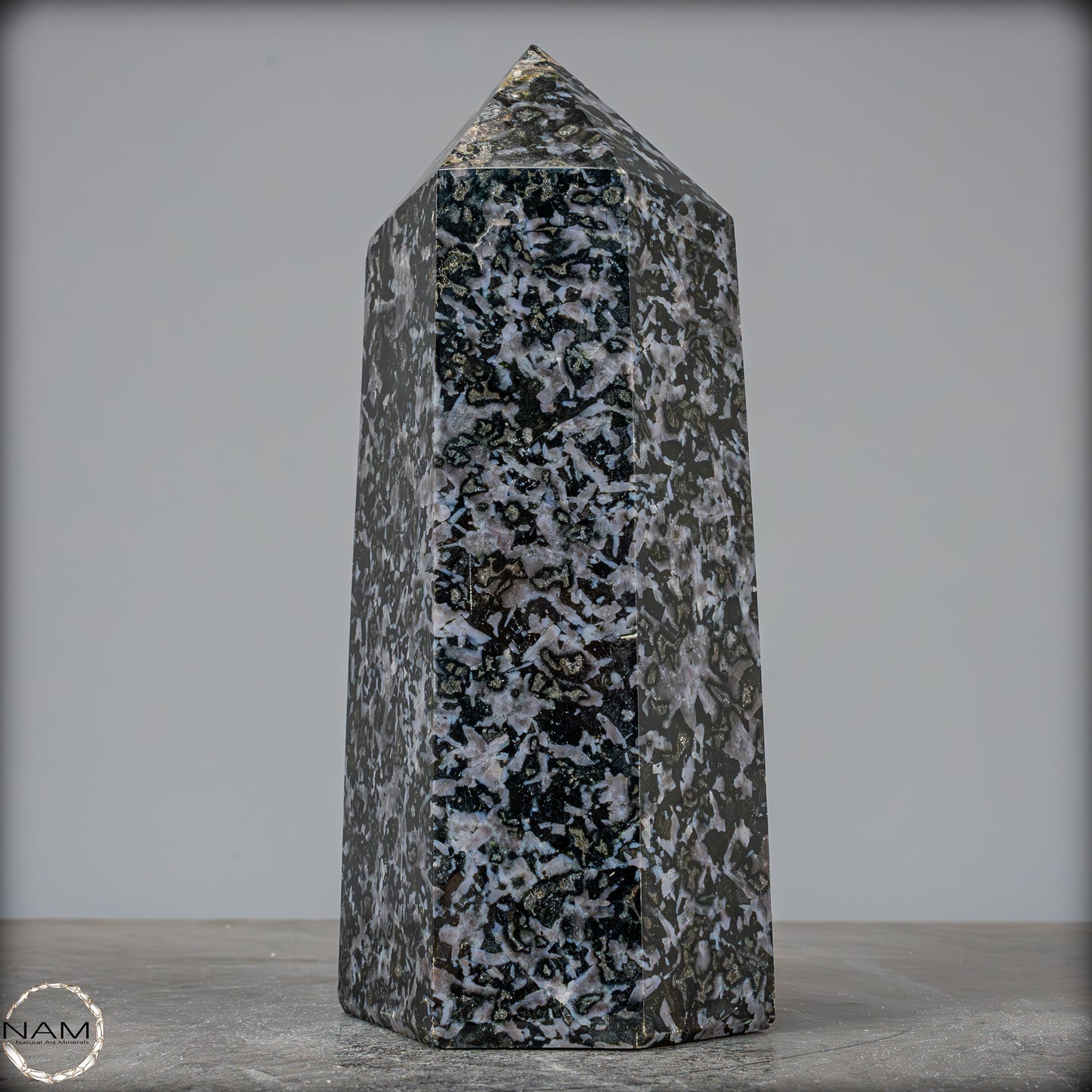 Natürlicher Merlinit (Gabbro) Kristall Obelisk - 2500,93g