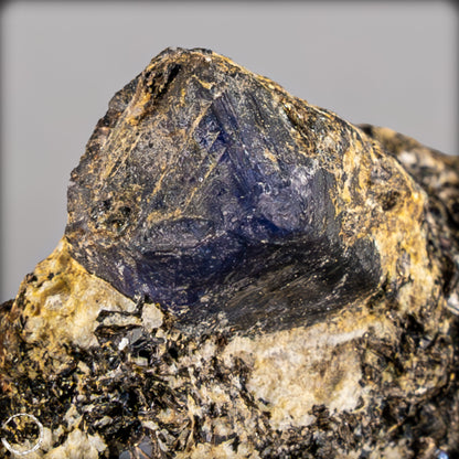 Natürlicher Seltener Saphirekristall auf Matrix - 62,04g