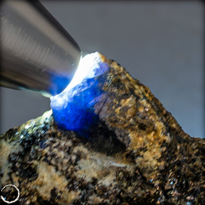 Natürlicher Seltener Saphirekristall auf Matrix - 62,04g