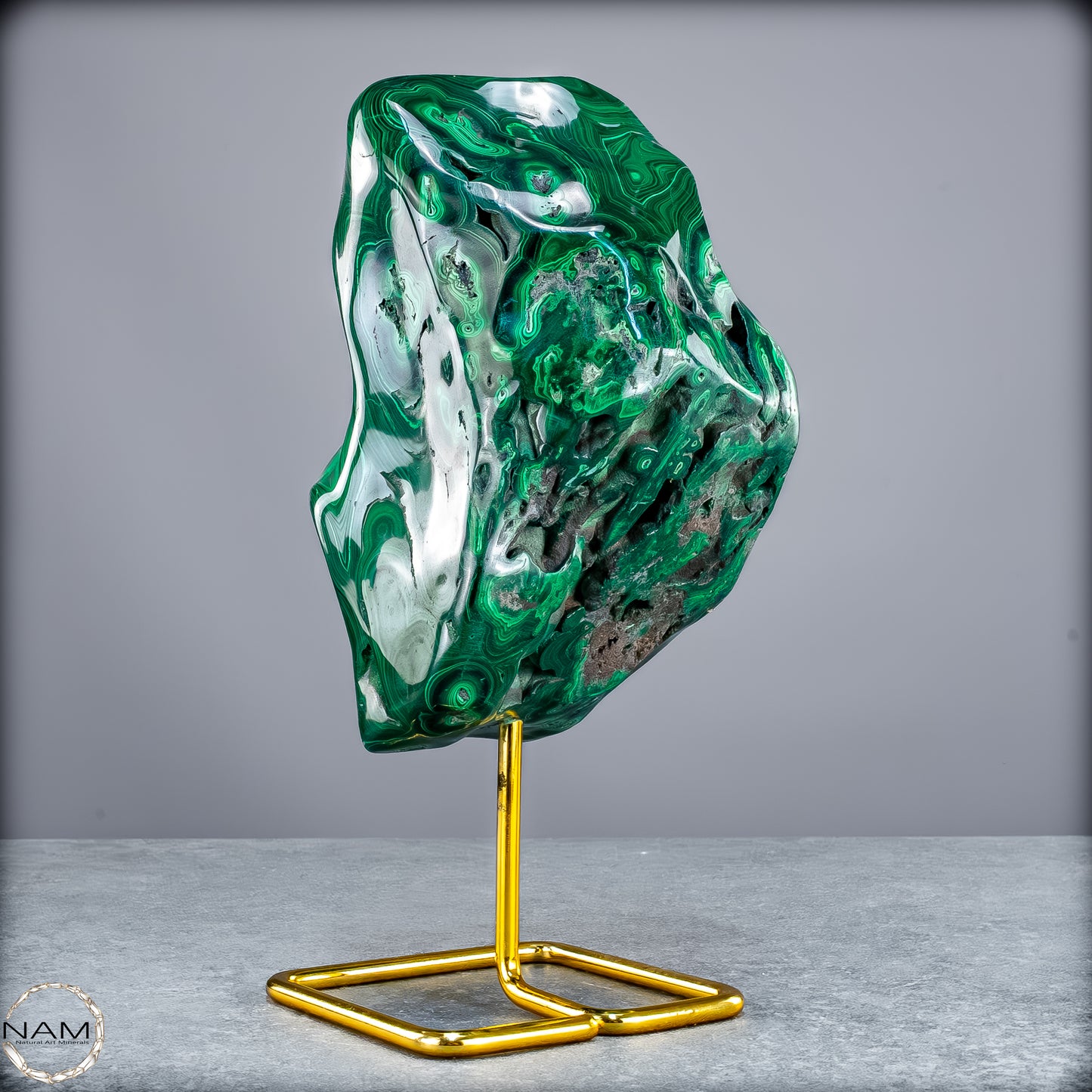 Natürlicher Großer Malachit Poliert auf Ständer - 4671,37g