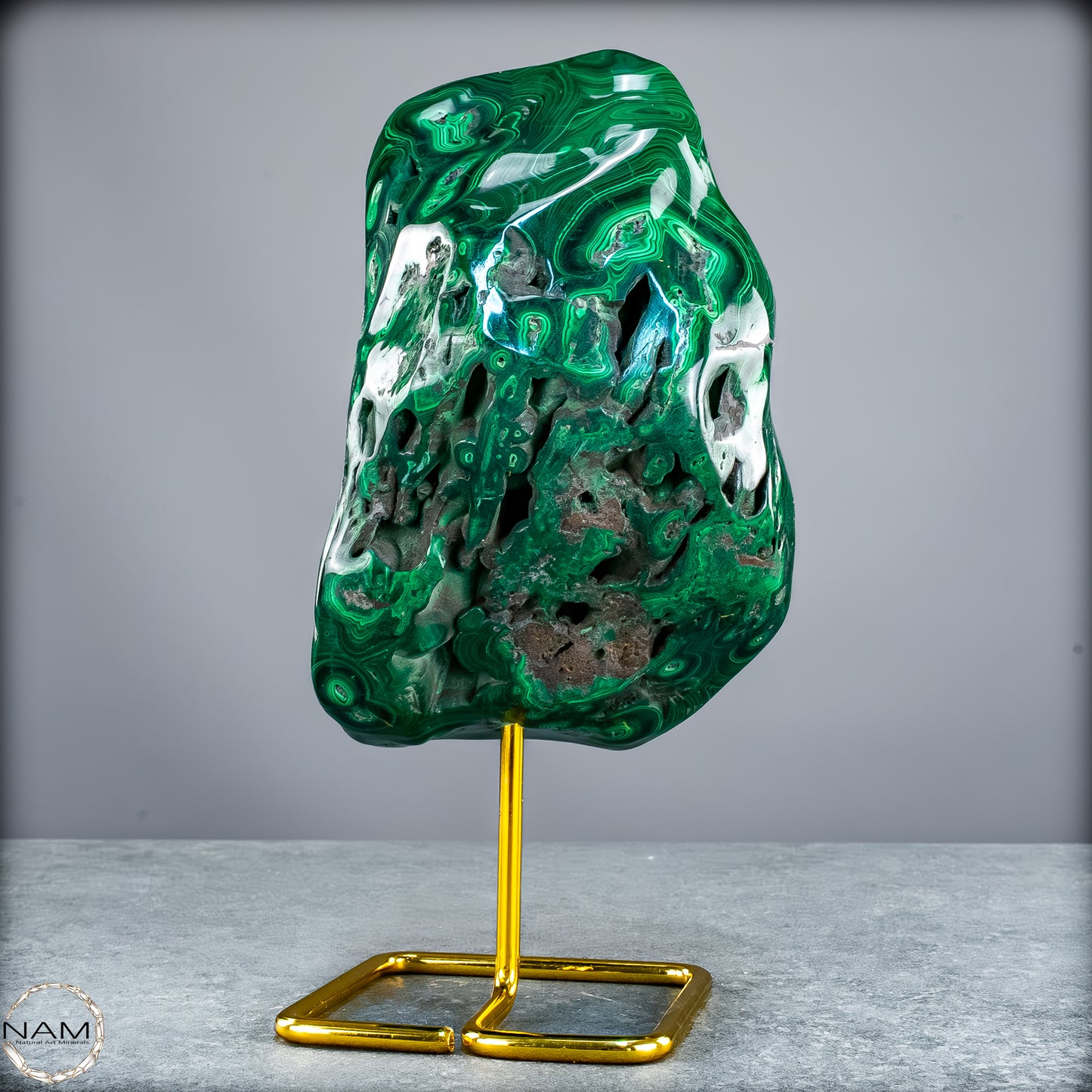 Natürlicher Großer Malachit Poliert auf Ständer - 4671,37g