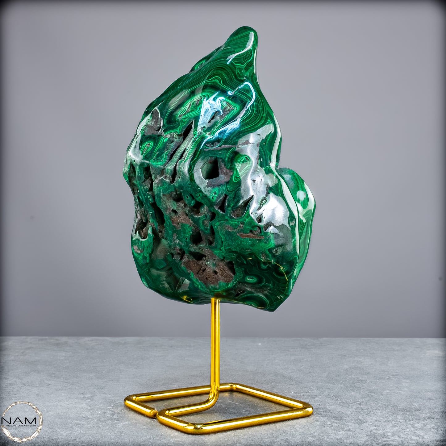 Natürlicher Großer Malachit Poliert auf Ständer - 4671,37g
