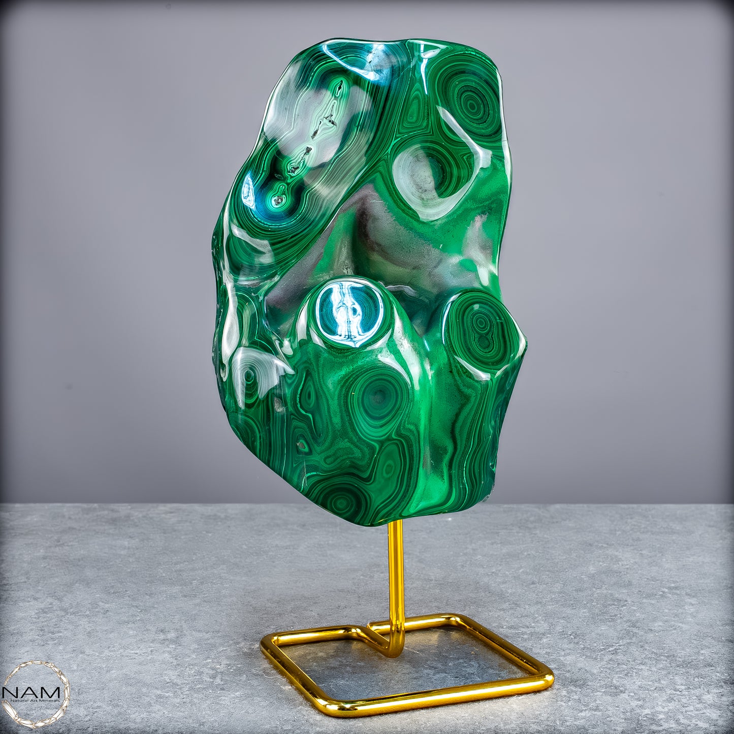 Natürlicher Großer Malachit Poliert auf Ständer - 4671,37g