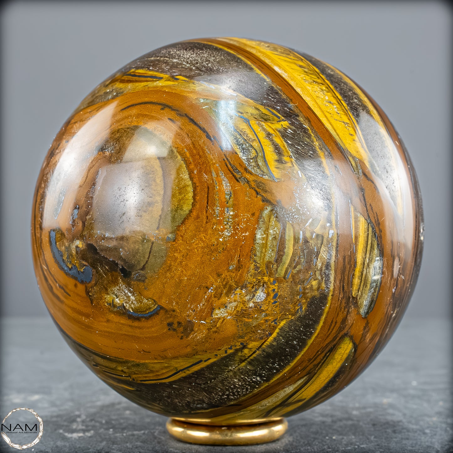 Natürliche Tigerauge-Kugel - 962,75g - 84mm