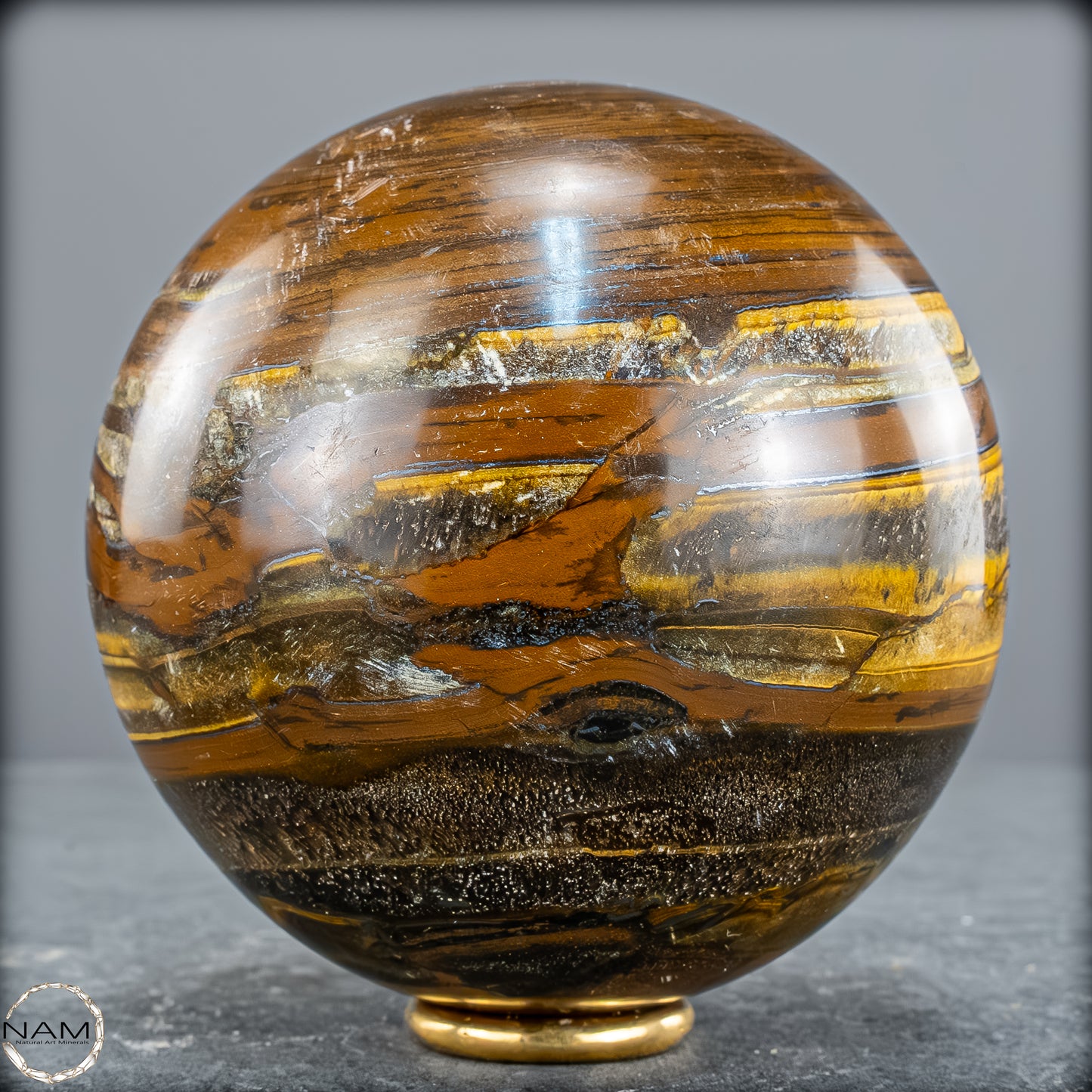 Natürliche Tigerauge-Kugel - 962,75g - 84mm