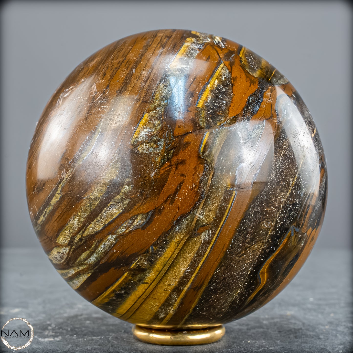 Natürliche Tigerauge-Kugel - 962,75g - 84mm