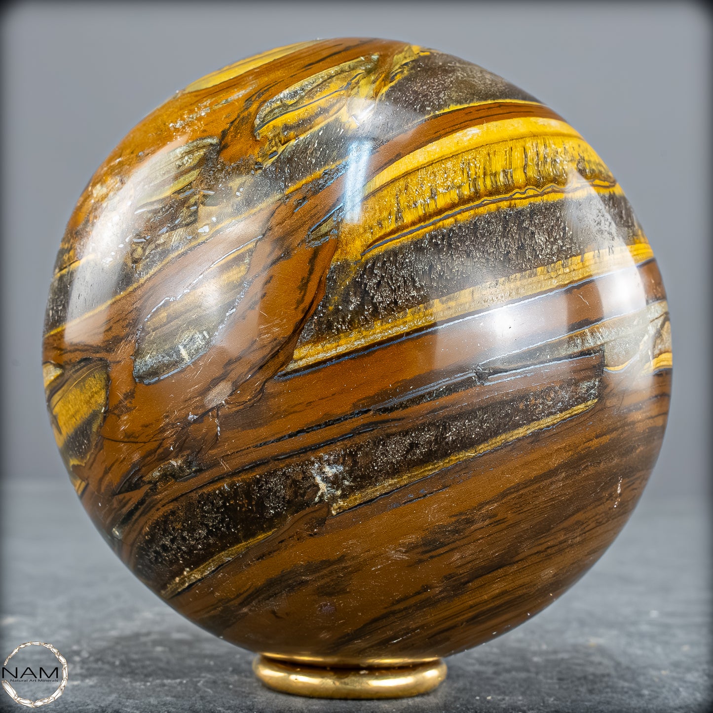 Natürliche Tigerauge-Kugel - 962,75g - 84mm