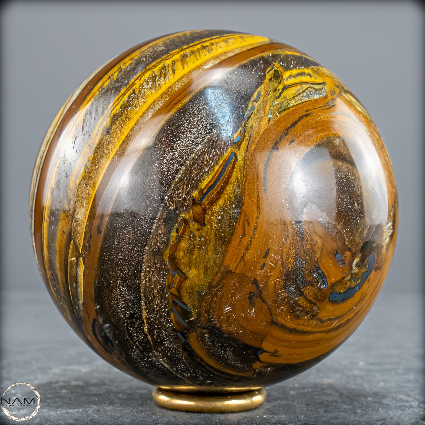 Natürliche Tigerauge-Kugel - 962,75g - 84mm