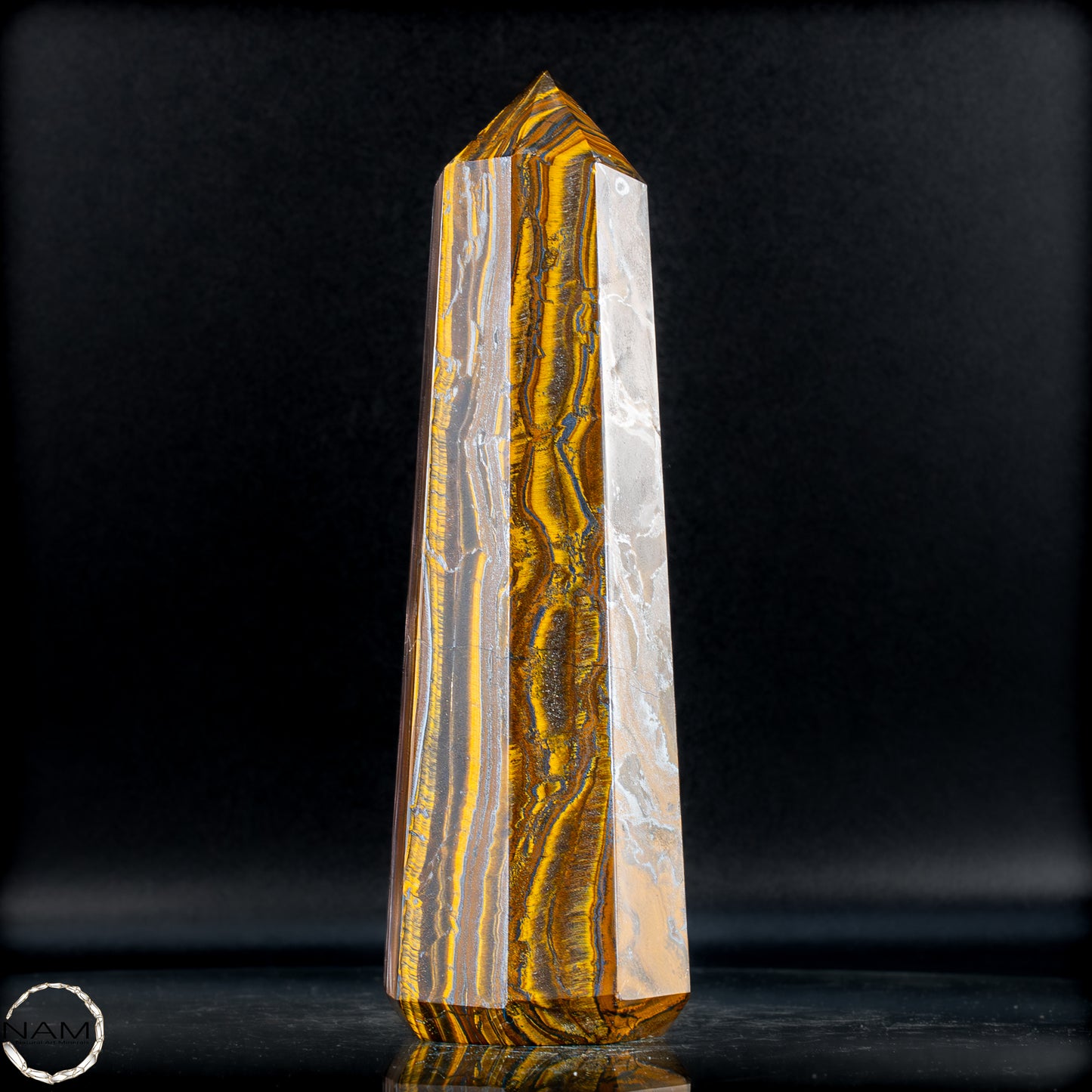 Natürlicher Tigerauge-Obelisk - 1091,96g