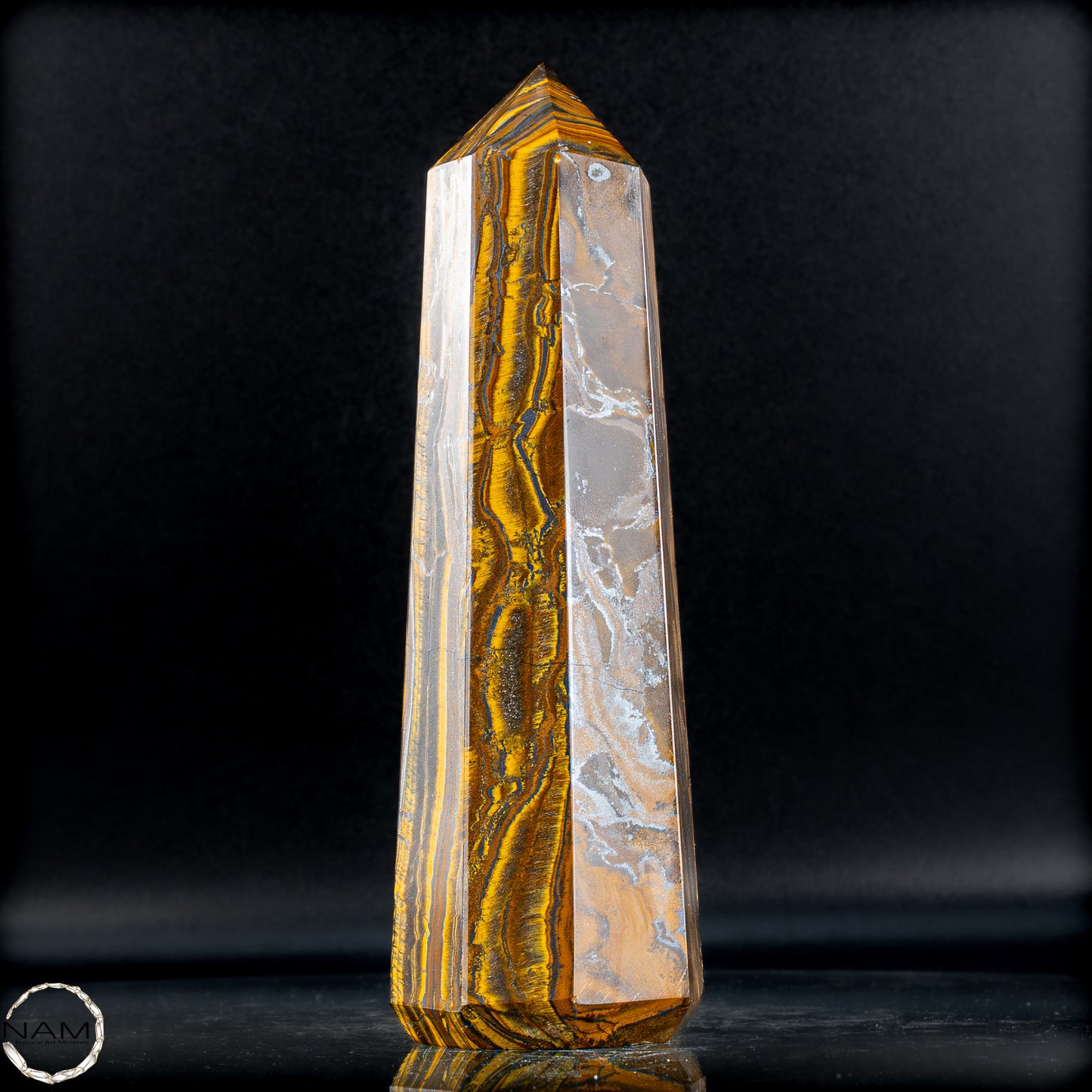 Natürlicher Tigerauge-Obelisk - 1091,96g