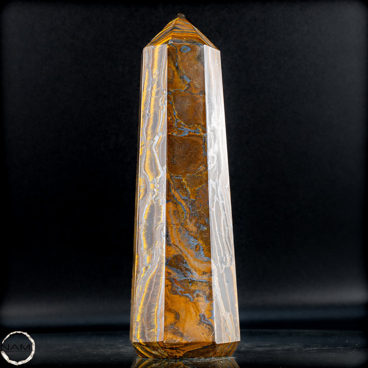 Natürlicher Tigerauge-Obelisk - 1091,96g
