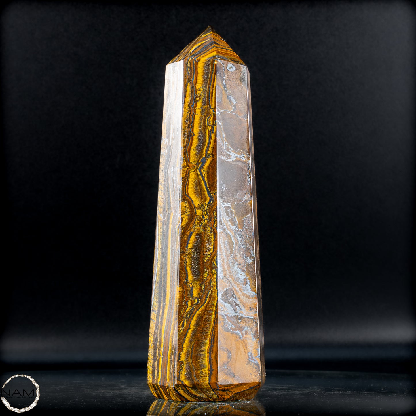 Natürlicher Tigerauge-Obelisk - 1091,96g