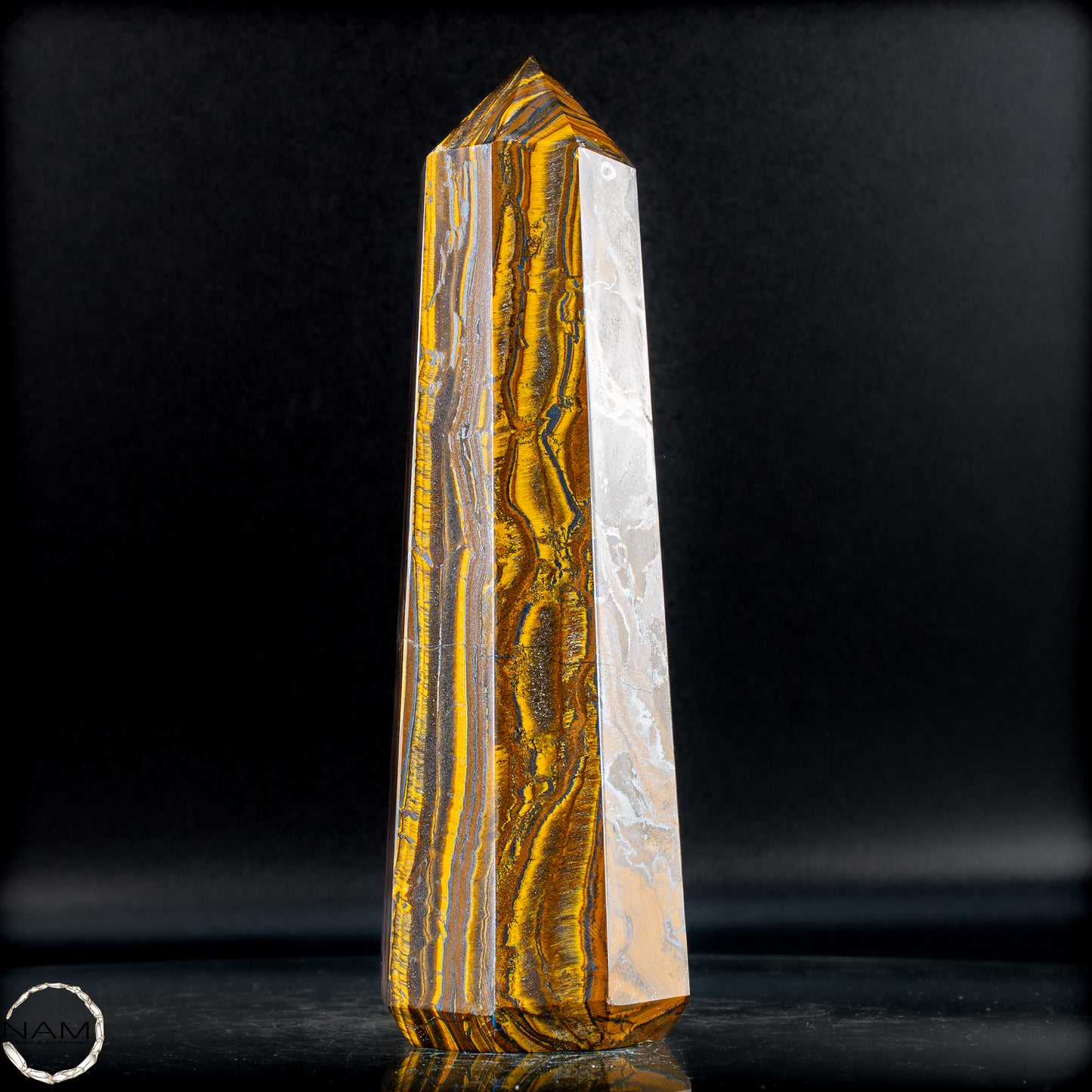 Natürlicher Tigerauge-Obelisk - 1091,96g