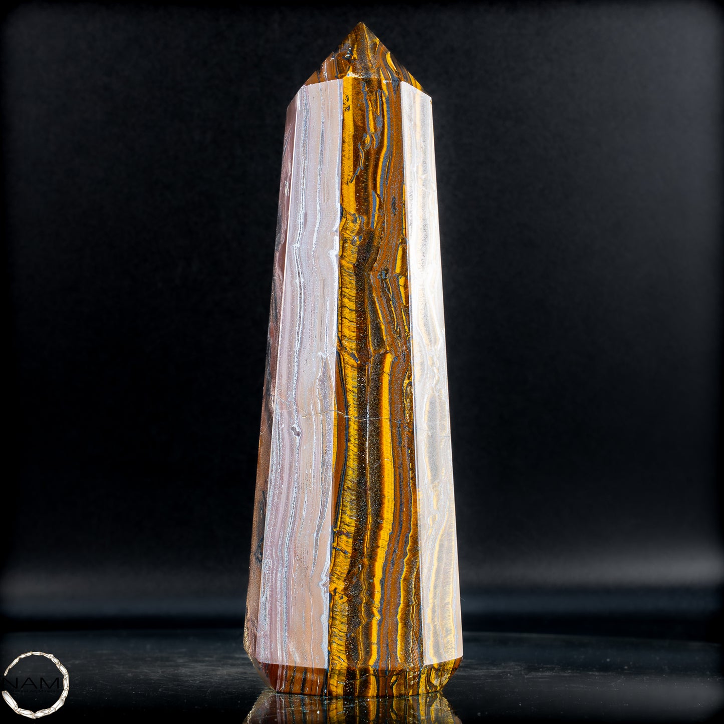 Natürlicher Tigerauge-Obelisk - 1091,96g