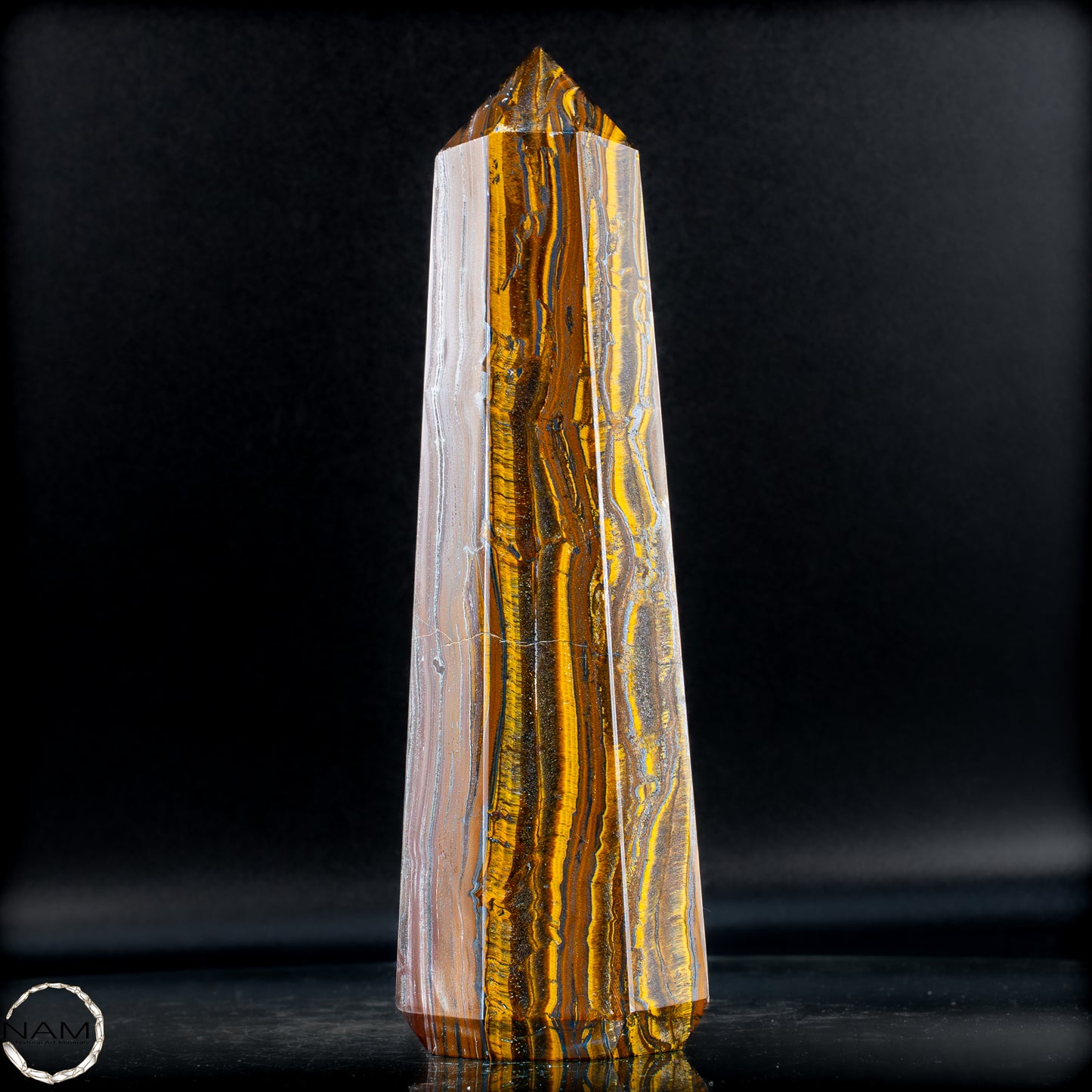 Natürlicher Tigerauge-Obelisk - 1091,96g